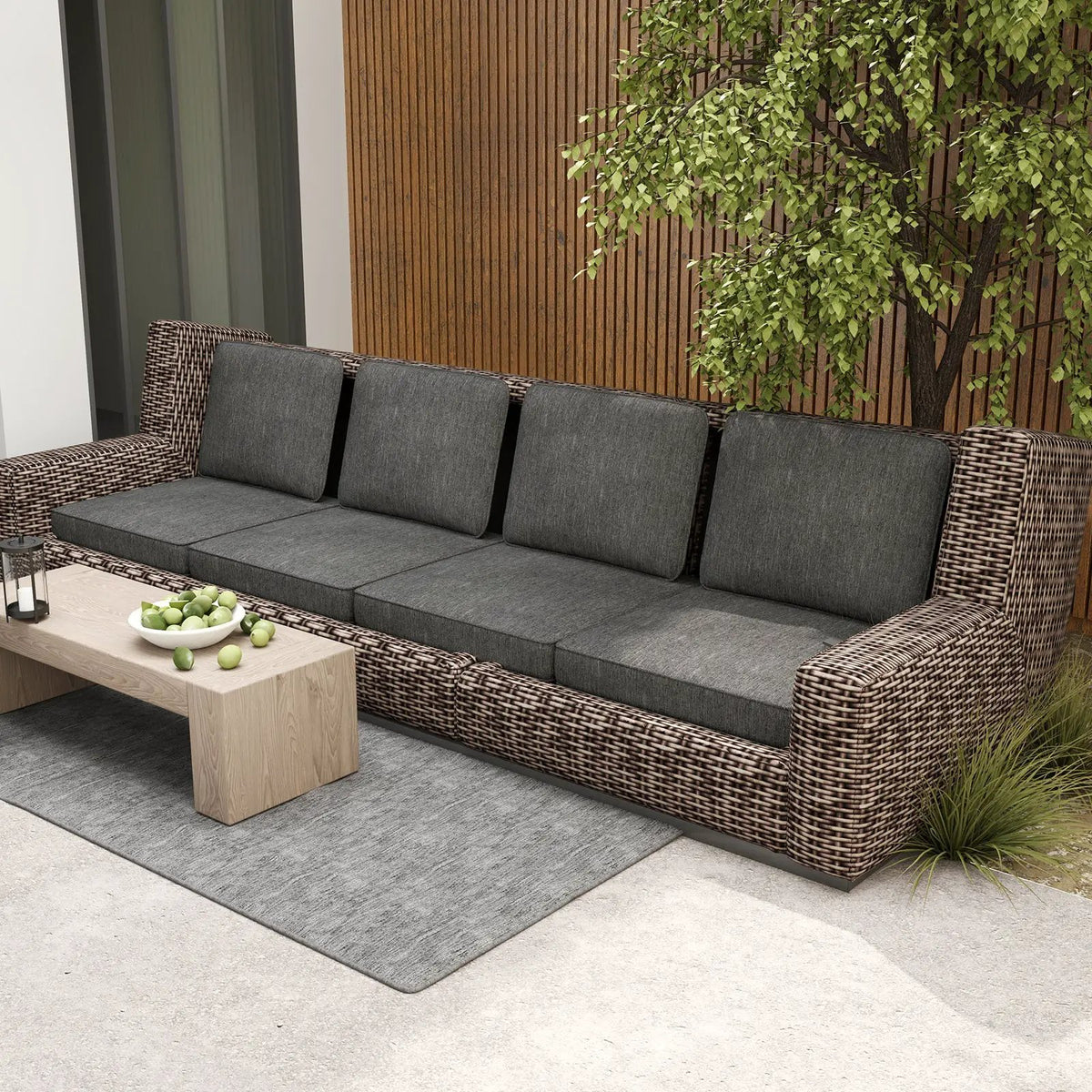Set of 4 Outdoor Patio Cushion Set with Removable Covers, photo 2 of 11