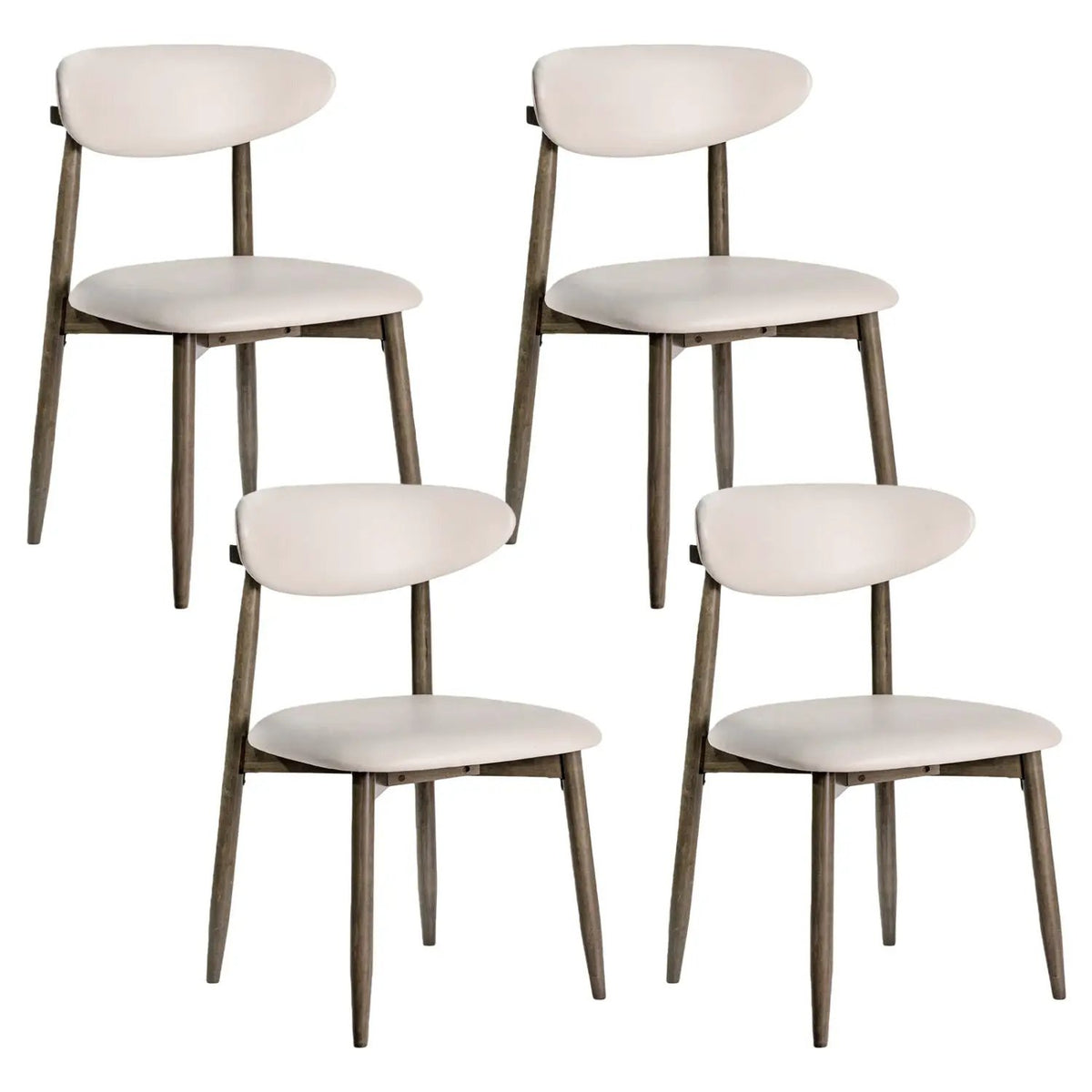 Upholstered Dining Chairs Set of 4 with Curved Backrest