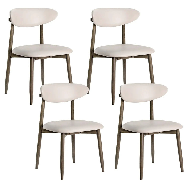 Upholstered Dining Chairs Set of 4 with Curved Backrest by DirectDeals
