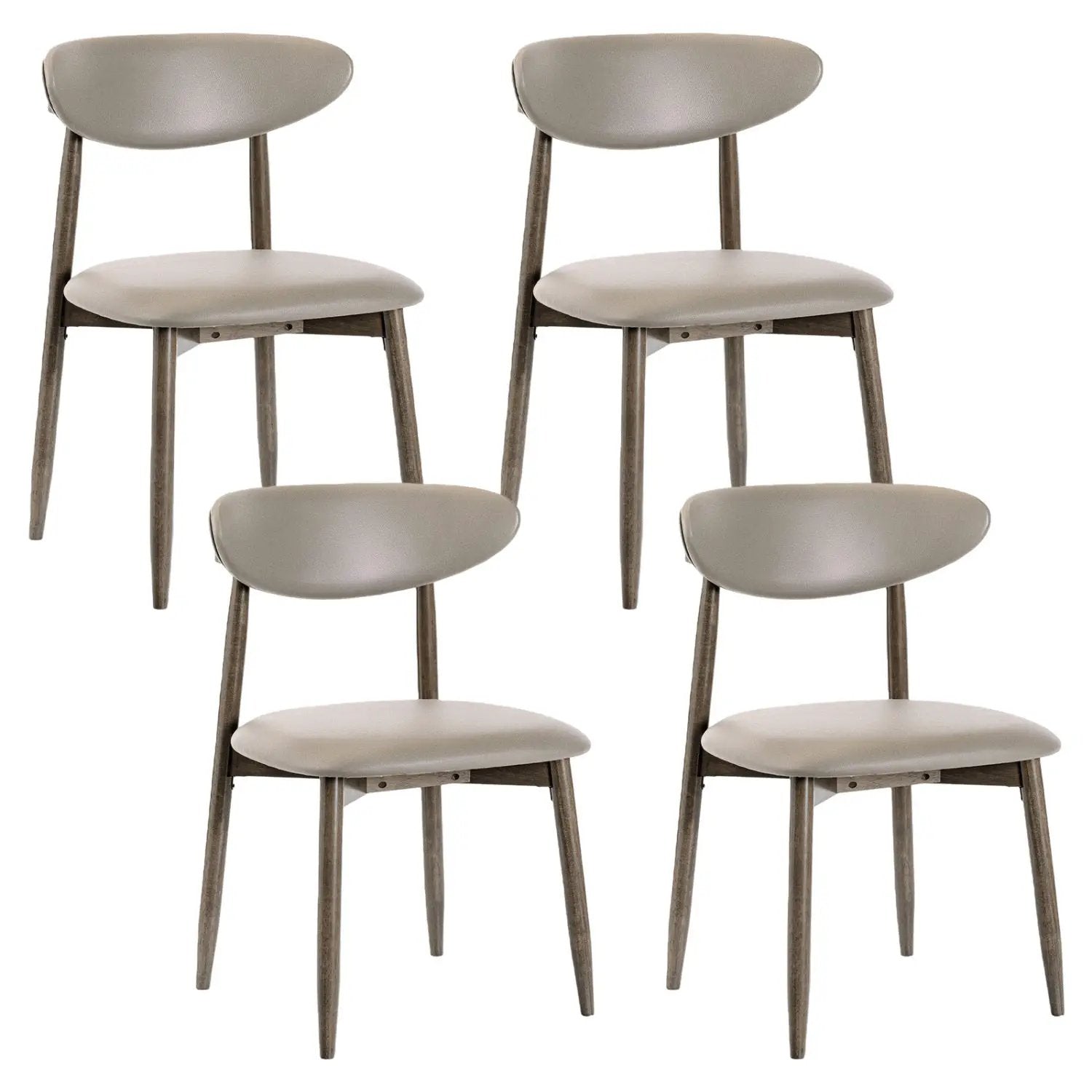 Upholstered Dining Chairs Set of 4 with Curved Backrest by DirectDeals