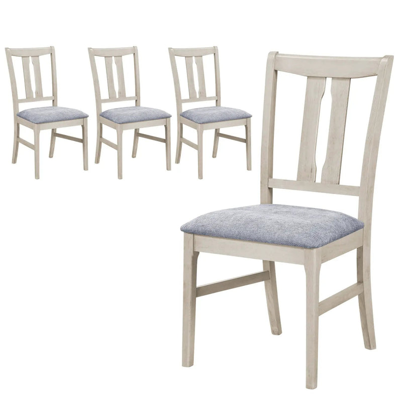 Set of 4 Wooden Upholstered Dining Chairs with High Curved Back by DirectDeals