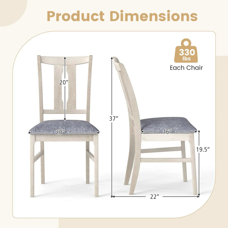 Set of 4 Wooden Upholstered Dining Chairs with High Curved Back by DirectDeals