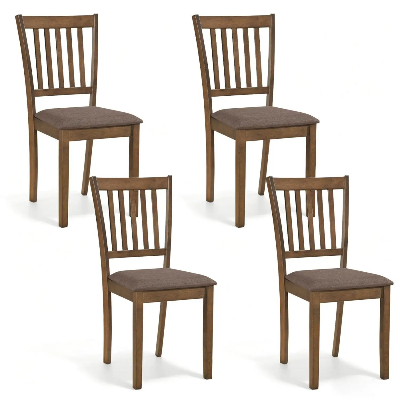 Upholstered Dining Chairs Set of 4 with Rubber Wood Frame by DirectDeals