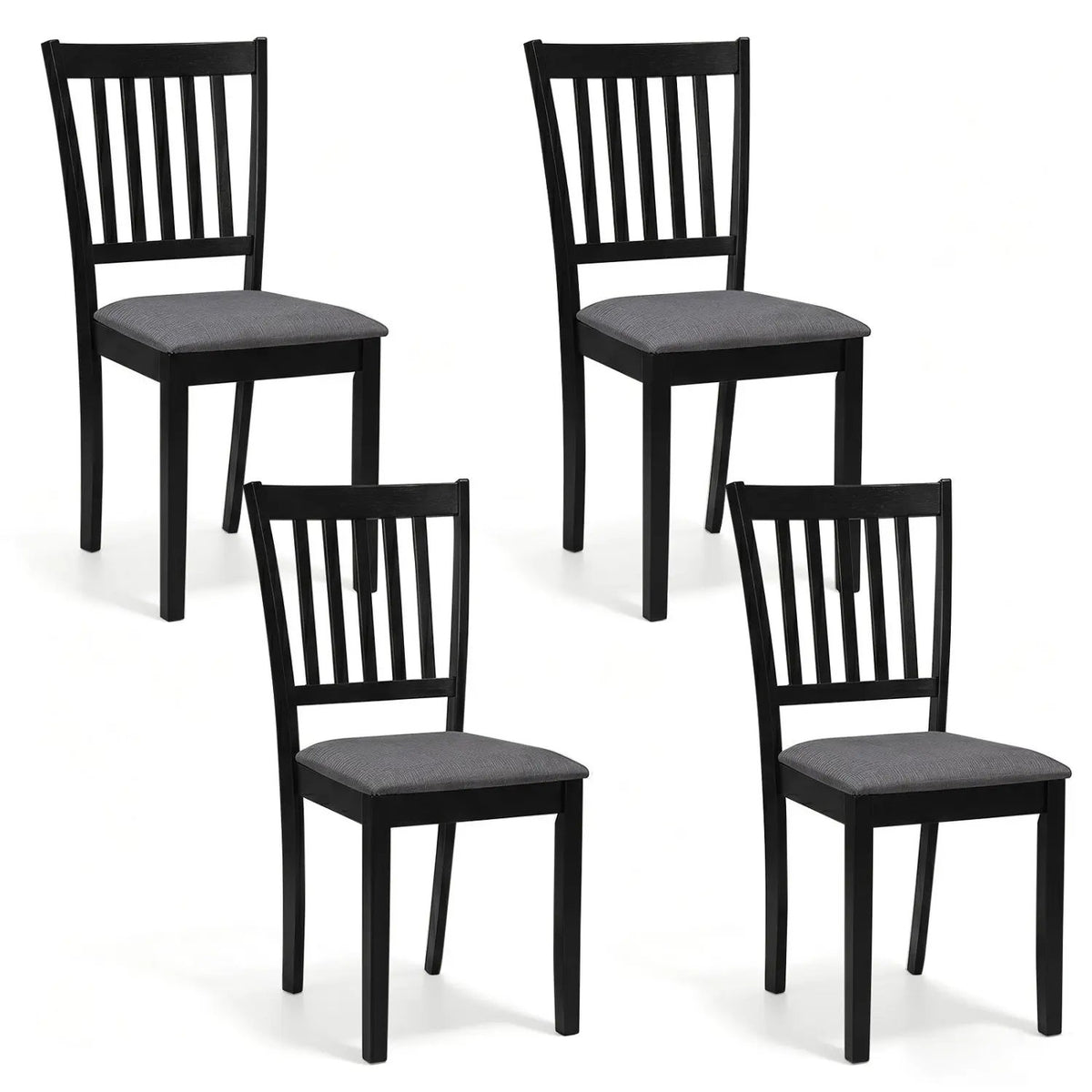 Upholstered Dining Chairs Set of 4 with Rubber Wood Frame by DirectDeals