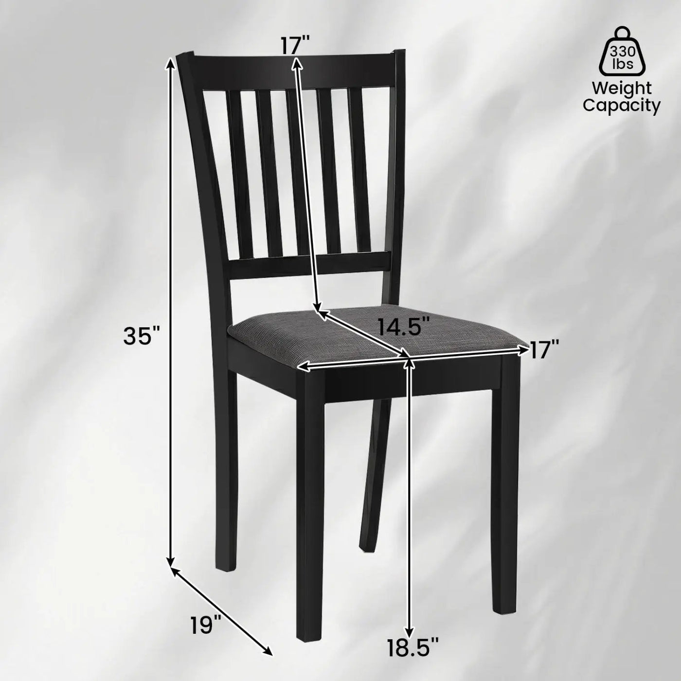 Upholstered Dining Chairs Set of 4 with Rubber Wood Frame by DirectDeals