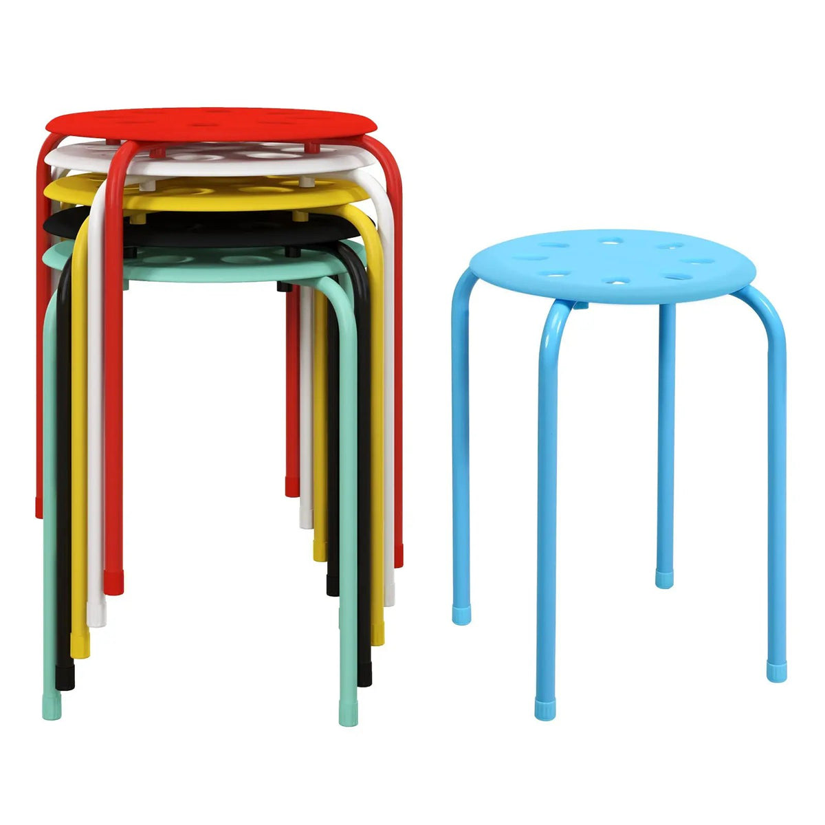 Set of 6 Portable Plastic Stack Stools, photo 9 of 10