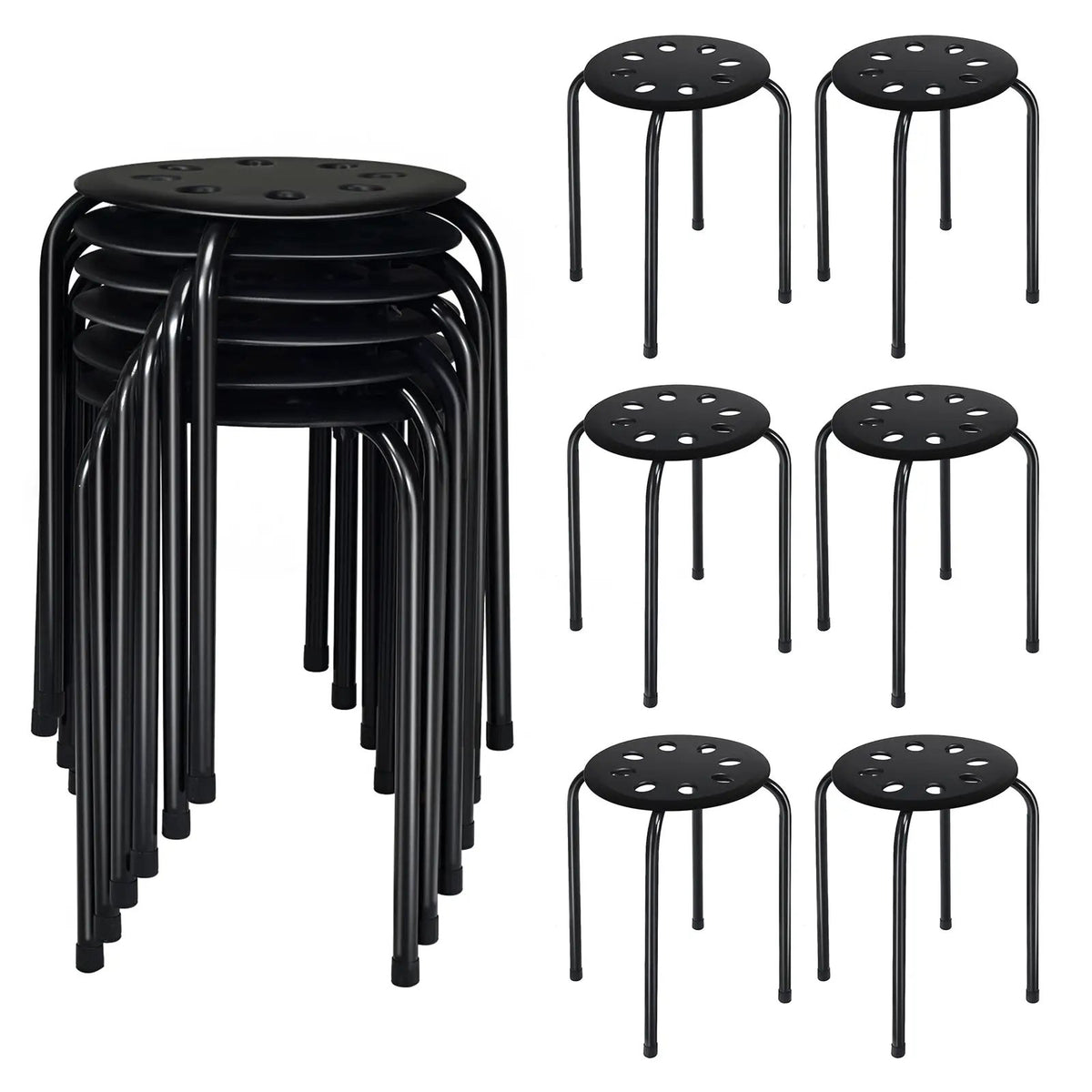 Set of 6 Portable Plastic Stack Stools, photo 4 of 10