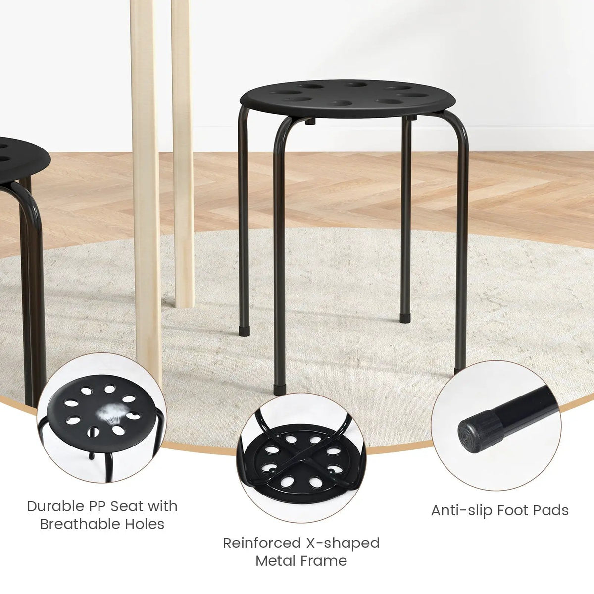 Set of 6 Portable Plastic Stack Stools, photo 8 of 10