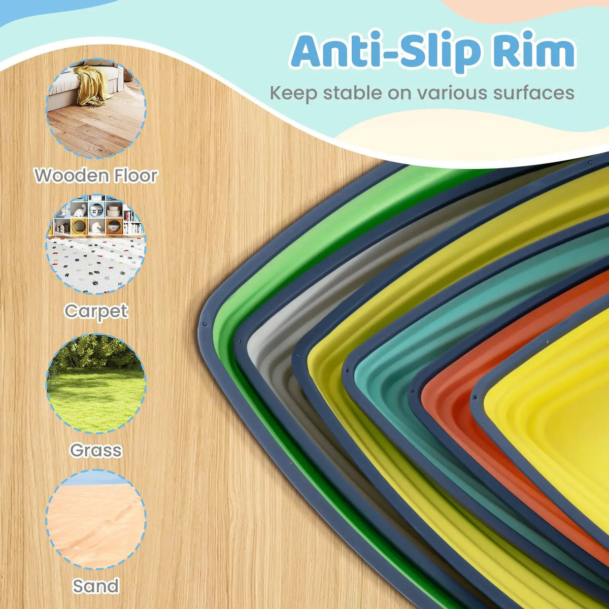 Set of 11 Stepping Stones for Kids Non-Slip Balance Stones with Storage Bag, photo 16 of 16