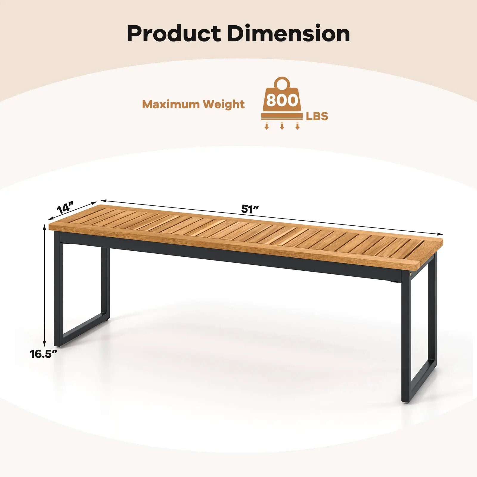 Set of 2 Patio Dining Bench for 2-3 Person Indoor Outdoor by DirectDeals
