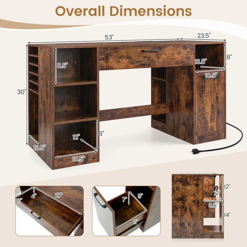 Sewing Table with Power Outlets and Storage Drawers by DirectDeals