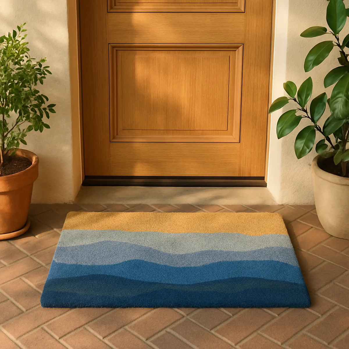Shades of Sea - Blue Coir Doormat, photo 4 of 25
