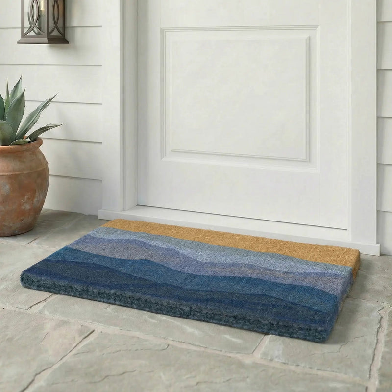 Shades of Sea - Blue Coir Doormat by Fab Habitat