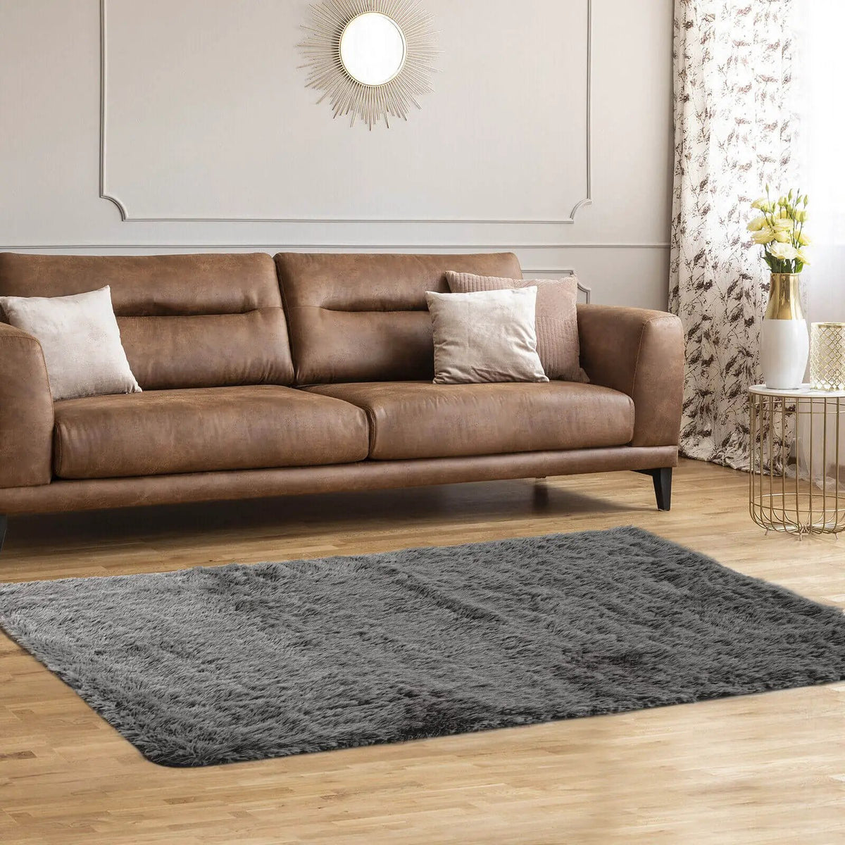 5 x 7 Feet Modern Rectangular Soft Shag Area Rug for Living Room Bedroom, photo 7 of 9