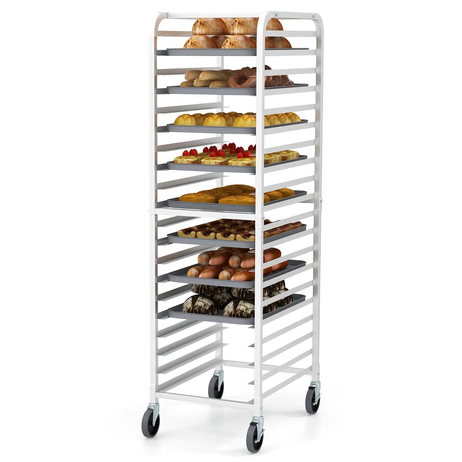 26 x 20 x 70 Inch 20 Sheet Aluminum Pan Rolling Bakery Rack by DirectDeals