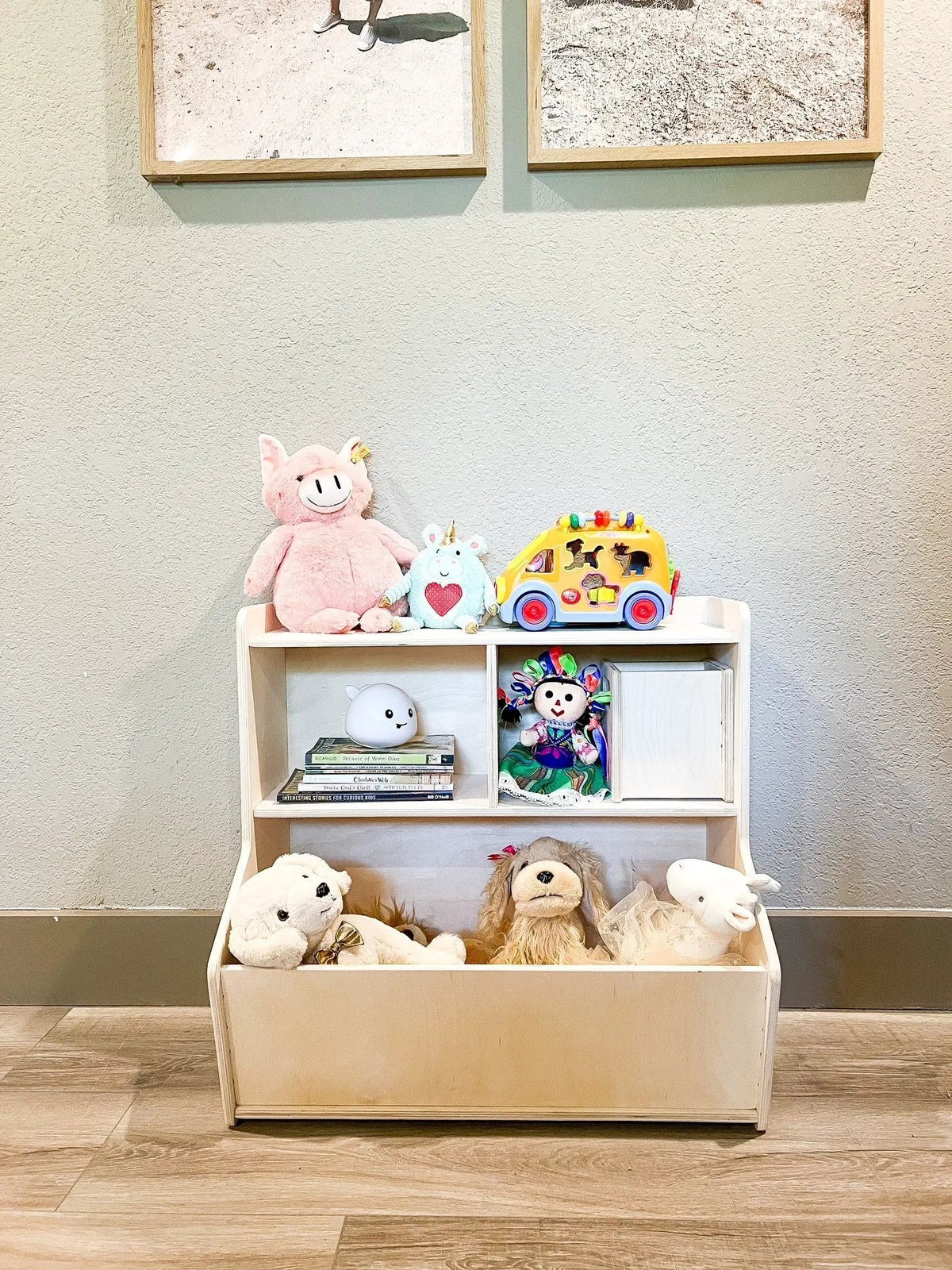 SHELBY- Toy Shelf + Storage Bin by Bush Acres