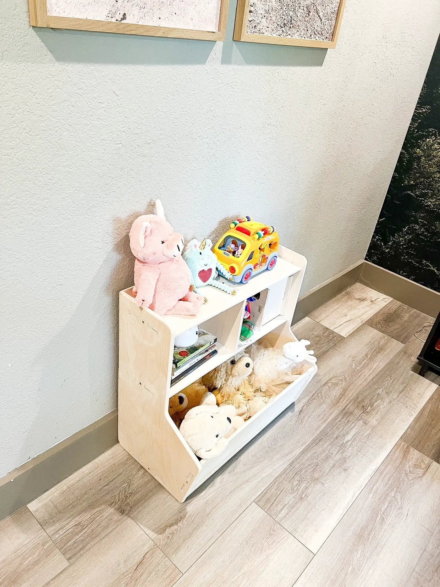 SHELBY- Toy Shelf + Storage Bin by Bush Acres