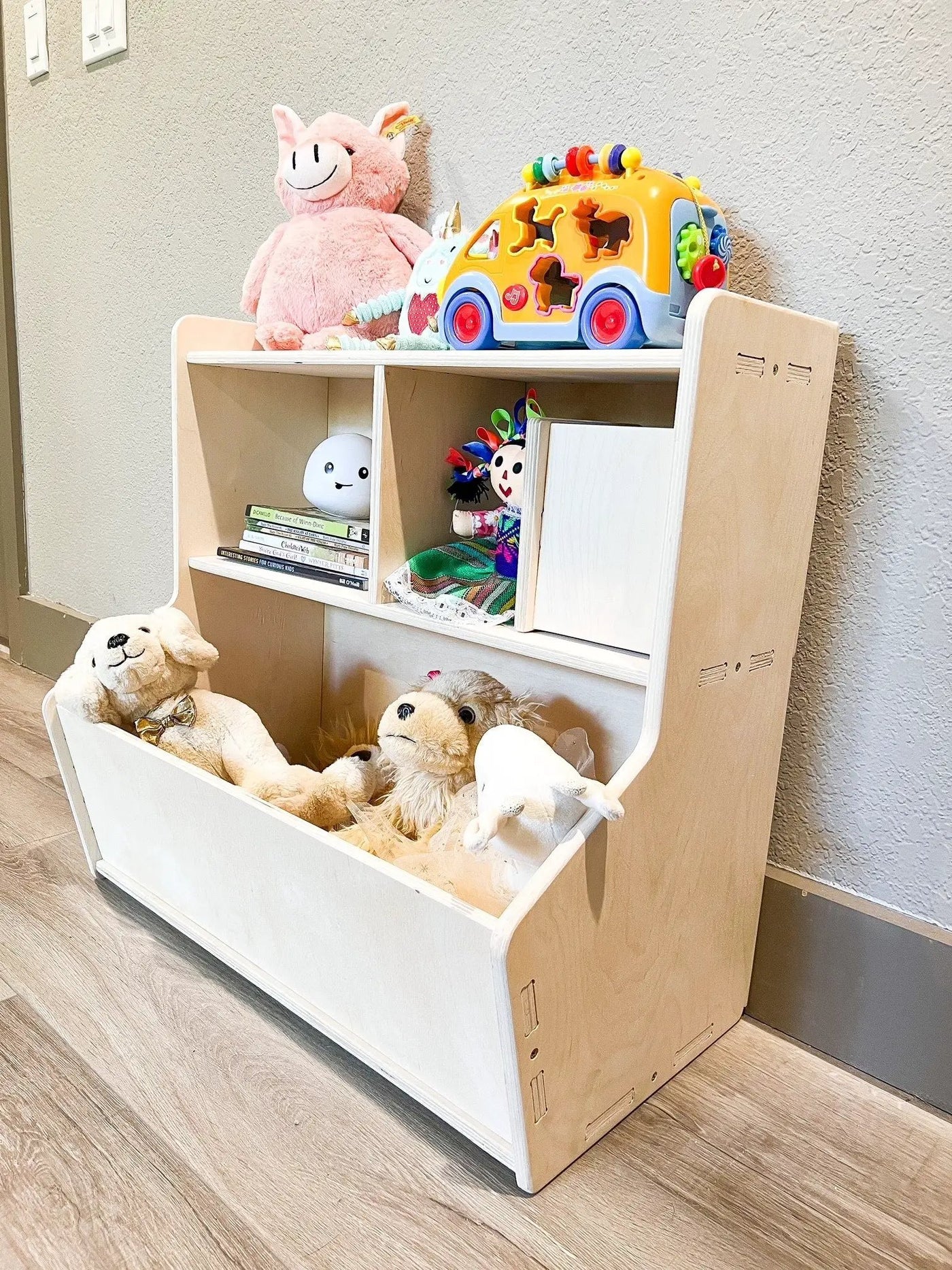SHELBY- Toy Shelf + Storage Bin by Bush Acres