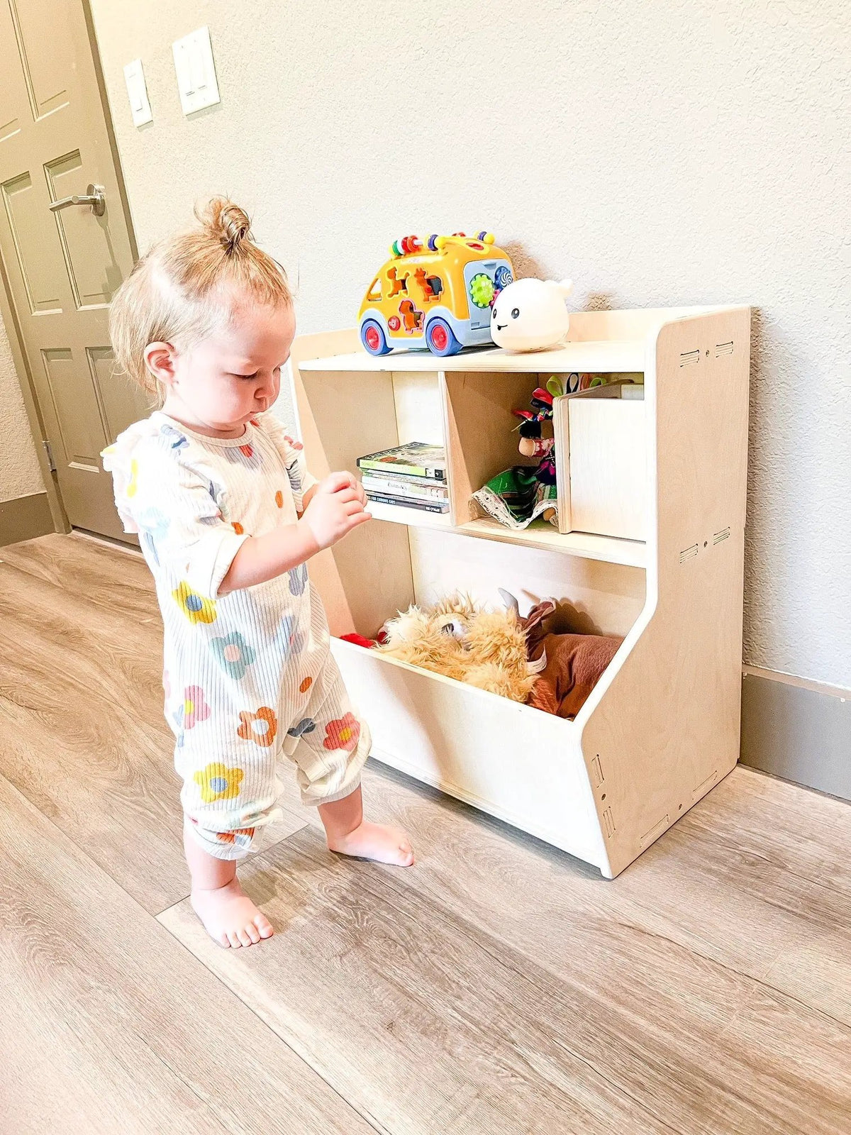SHELBY- Toy Shelf + Storage Bin by Bush Acres