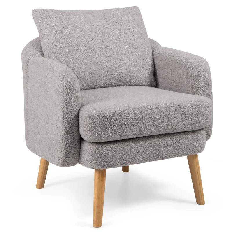 Sherpa Accent Chair Modern Living Room Chair with Seat Cushion by DirectDeals