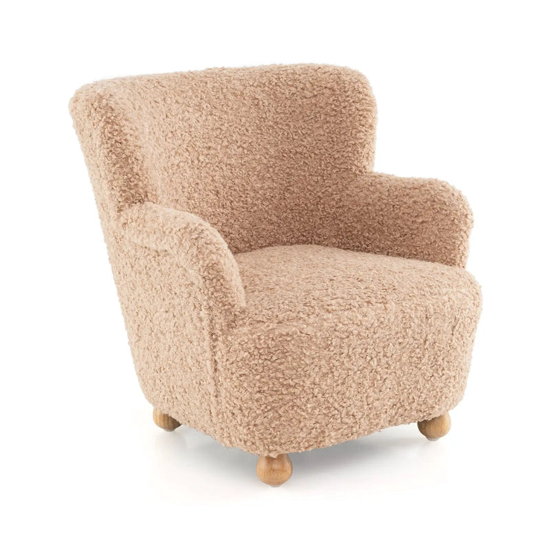 Sherpa Kids Sofa Comfy Toddler Armchair with Solid Rubber Wood Legs by DirectDeals