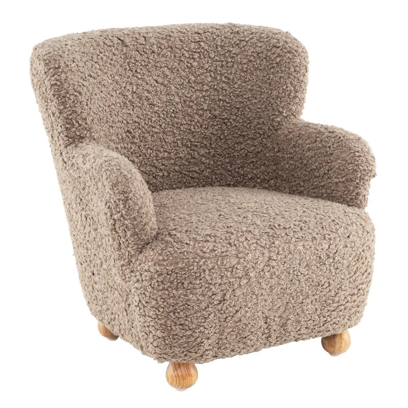 Sherpa Kids Sofa Comfy Toddler Armchair with Solid Rubber Wood Legs by DirectDeals