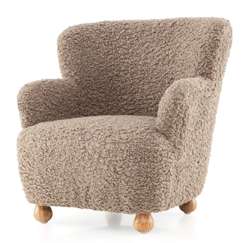 Sherpa Kids Sofa Comfy Toddler Armchair with Solid Rubber Wood Legs by DirectDeals