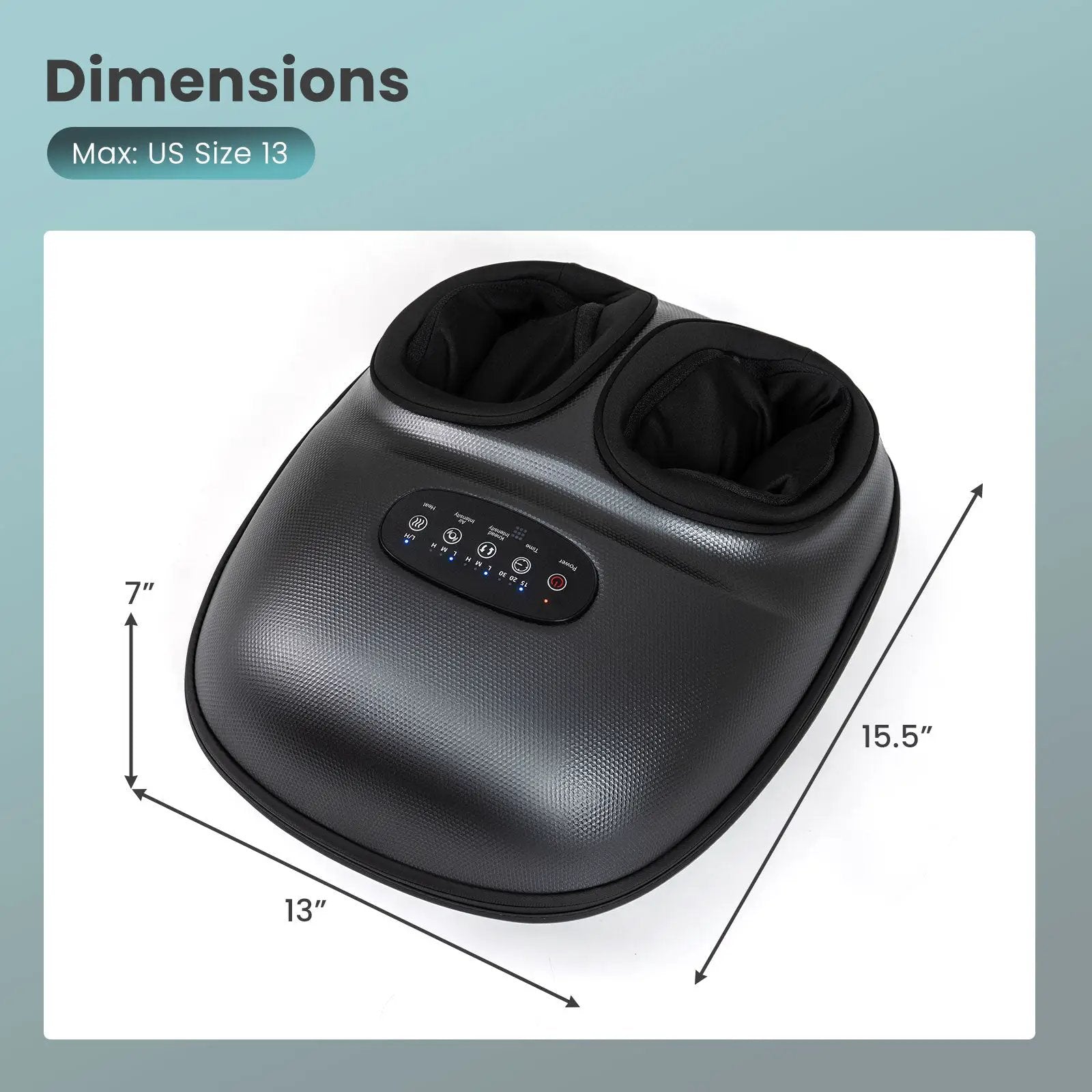 Shiatsu Foot Massager Machine with 2-Level Heat and Air Compression-Black by DirectDeals