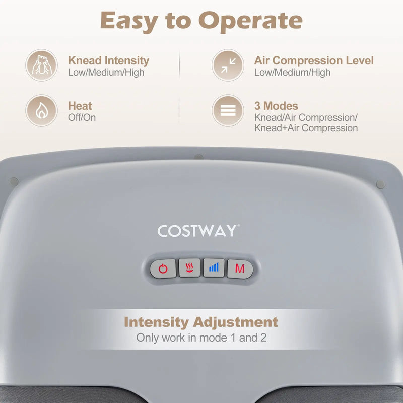 Shiatsu Foot Massager with 3-Level Deep Kneading and Air Compression by DirectDeals