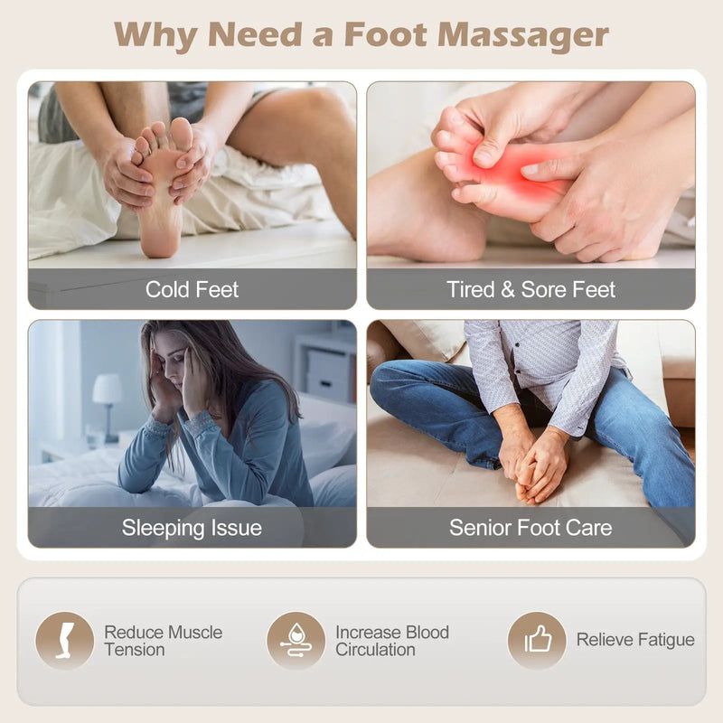 Shiatsu Foot Massager with 3-Level Deep Kneading and Air Compression by DirectDeals