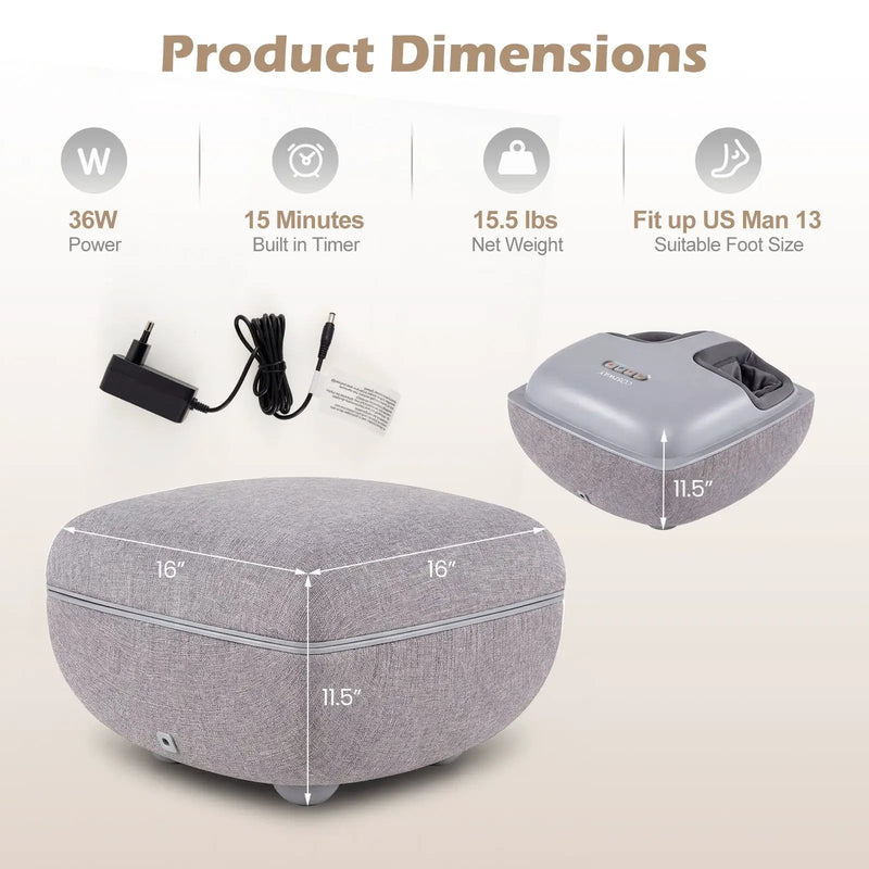 Shiatsu Foot Massager with 3-Level Deep Kneading and Air Compression by DirectDeals