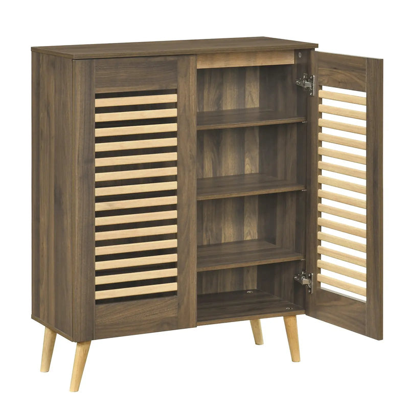 Shoe Cabinet with Louvered Doors and Removable Shelves by DirectDeals