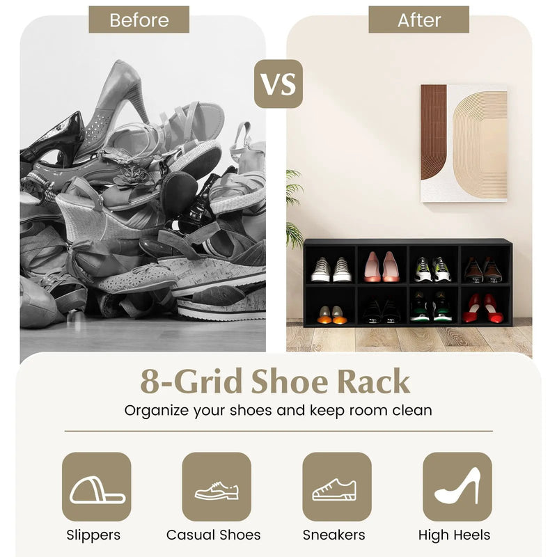 8 Cubbies Shoe Organizer with 500 LBS Weight Capacity by DirectDeals