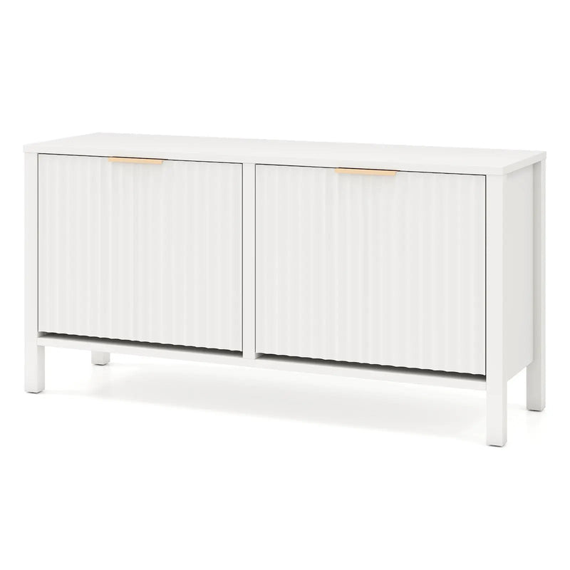 Shoe Storage Bench Narrow Wooden Entryway Bench with 2 Flip Drawers by DirectDeals