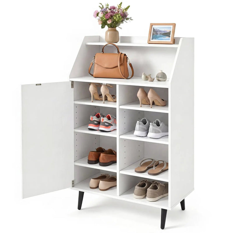 Shoe Storage Cabinet with Adjustable Shelves - White by DirectDeals