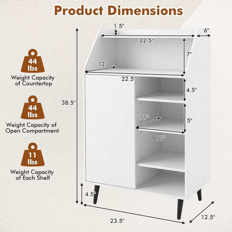 Shoe Storage Cabinet with Adjustable Shelves - White by DirectDeals