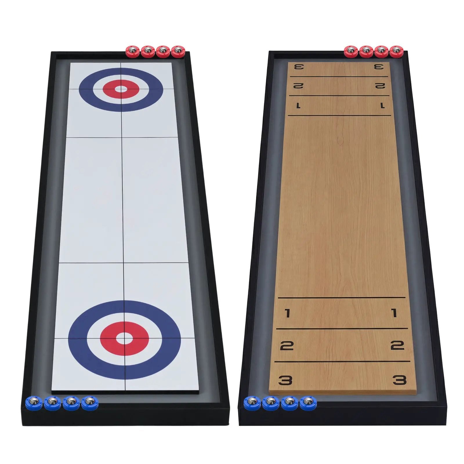 Shuffleboard and Curling 2 in 1 Board Game Portable 2-Sided Tabletop Shuffle Board Game by DirectDeals