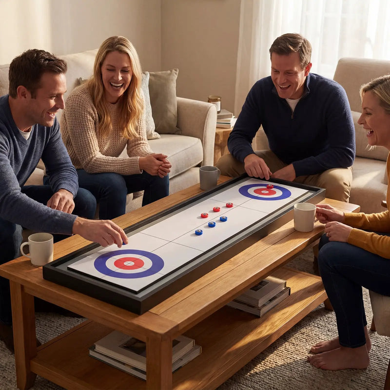 Shuffleboard and Curling 2 in 1 Board Game Portable 2-Sided Tabletop Shuffle Board Game by DirectDeals
