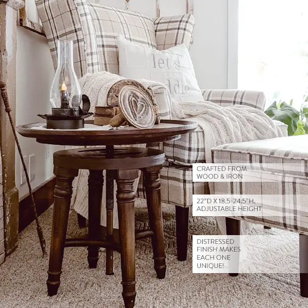 Adjustable Swivel Wooden Side Table by Decor Steals