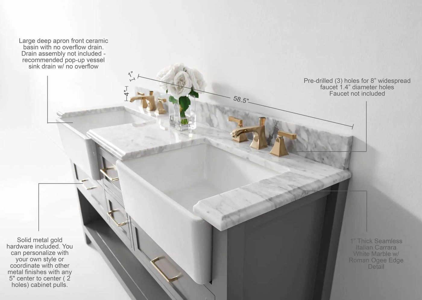 Hayley 60" Bath Vanity Set by Ancerre Designs