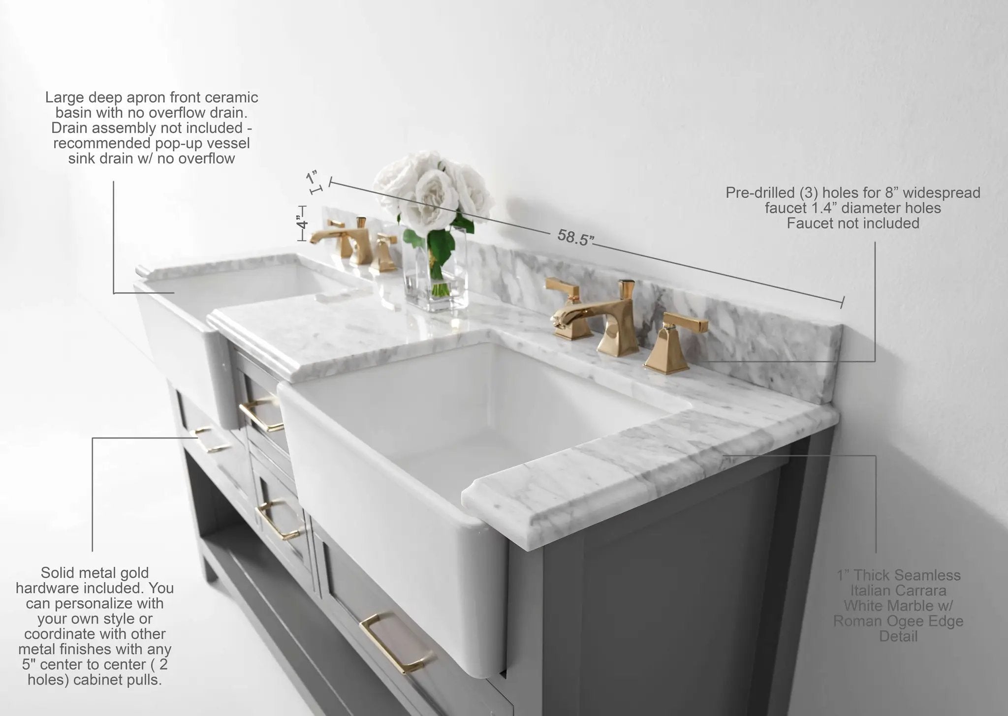 Hayley 60" Bath Vanity Set by Ancerre Designs
