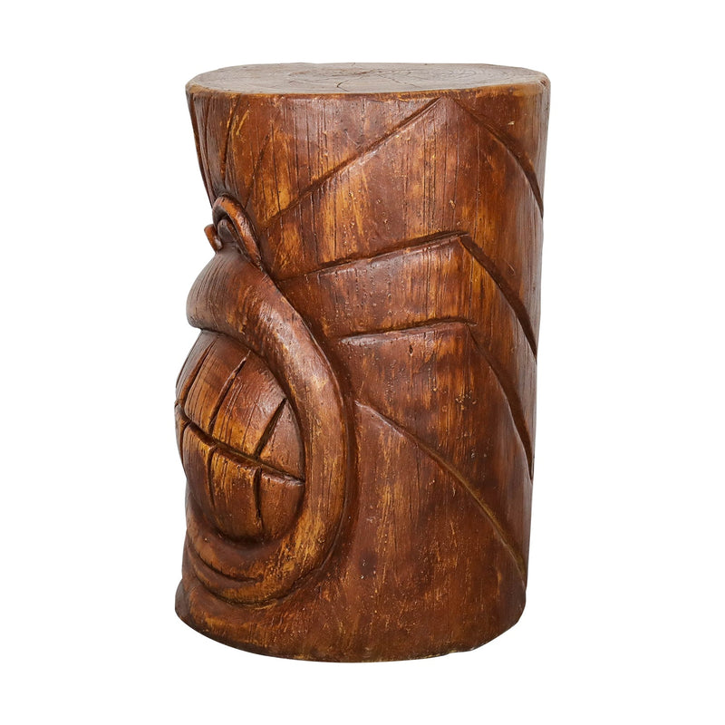Concrete Hawaiian Tiki Statue Side Table 19 Inch, close-up of the surface