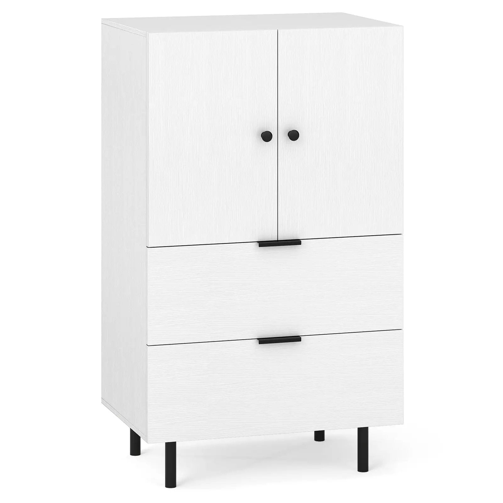 Sideboard Buffet Cabinet 2-Door Serving Cupboard with Drawers-White by DirectDeals