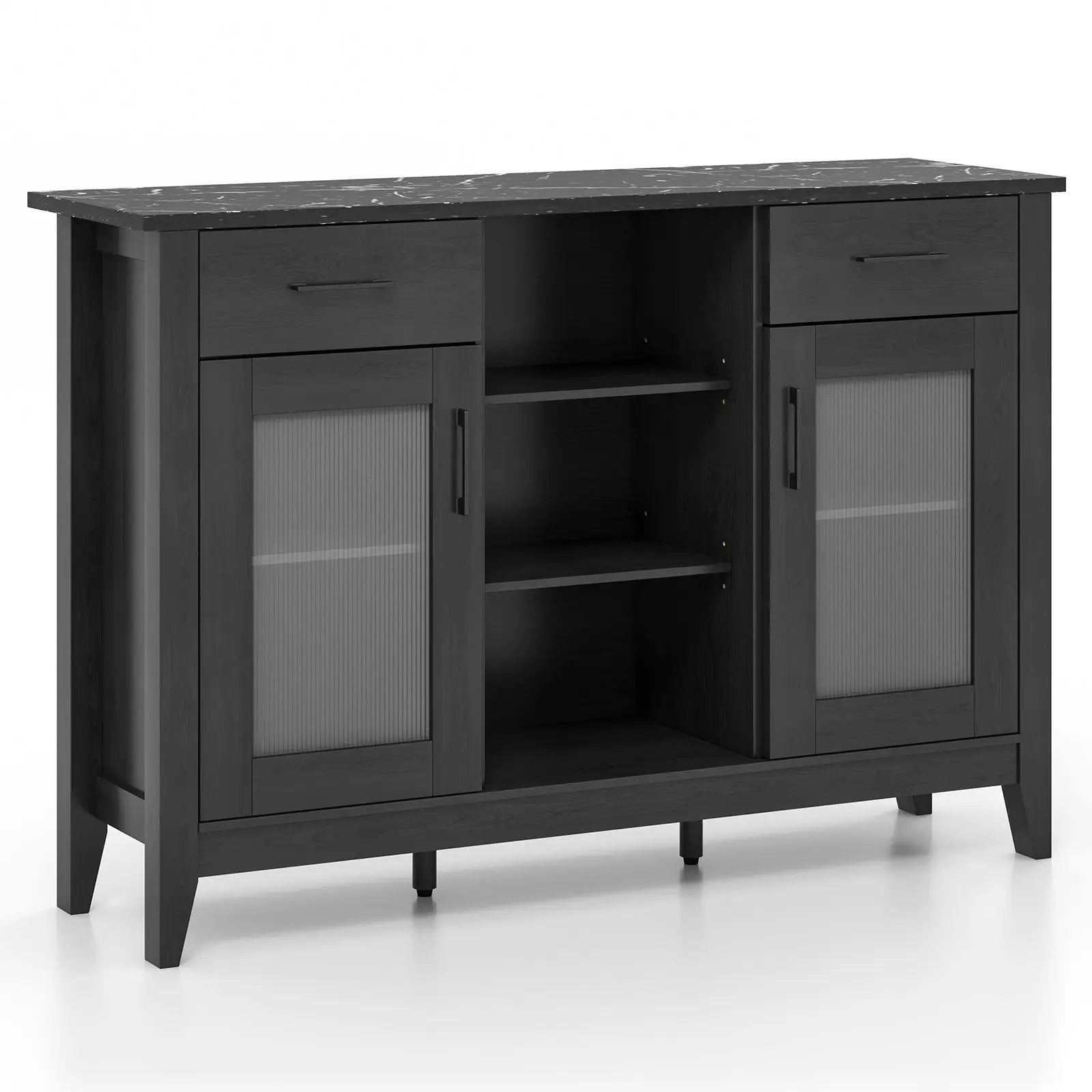 Sideboard Buffet Cabinet with 2 Drawers and 4 Adjustable Shelves by DirectDeals