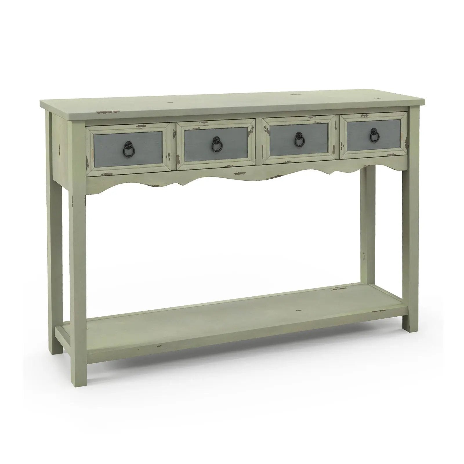 48 Inch Farmhouse Console Table with 2 Drawers and Open Storage Shelf for Hallway by DirectDeals
