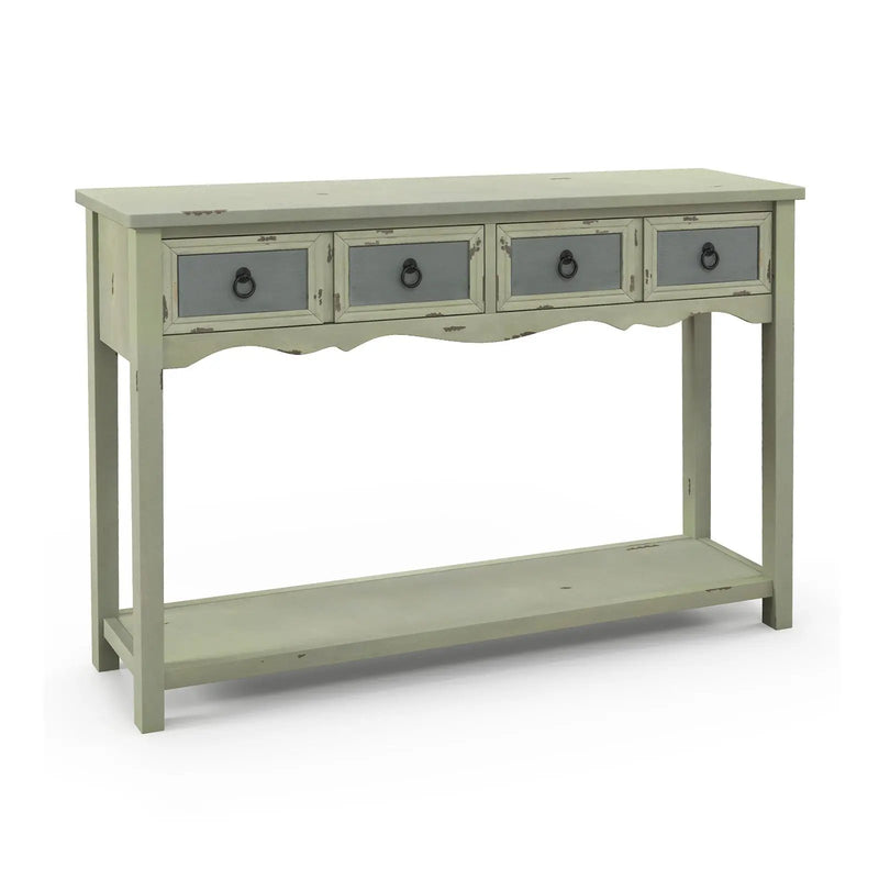 48 Inch Farmhouse Console Table with 2 Drawers and Open Storage Shelf for Hallway by DirectDeals