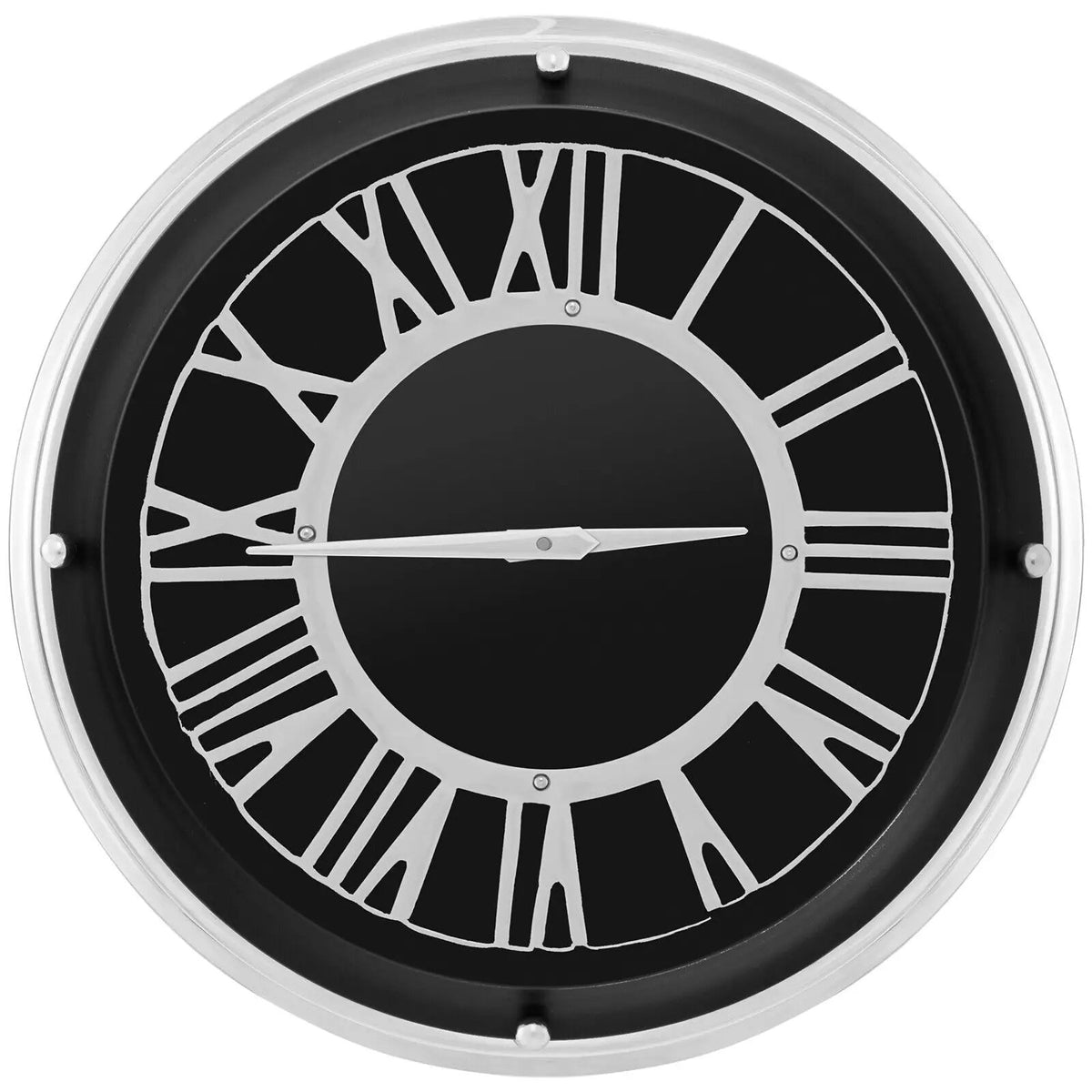 13.5/17.5 Inch Silent Wall Clock with Silver Frame, photo 3 of 9