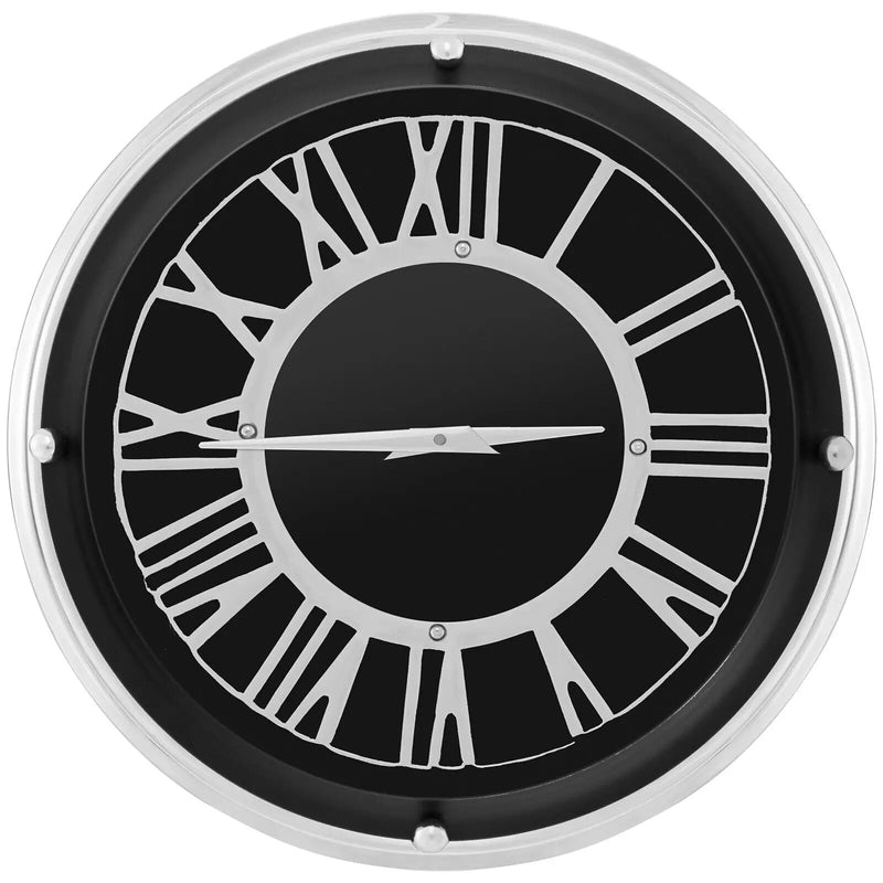13.5/17.5 Inch Silent Wall Clock with Silver Frame by DirectDeals
