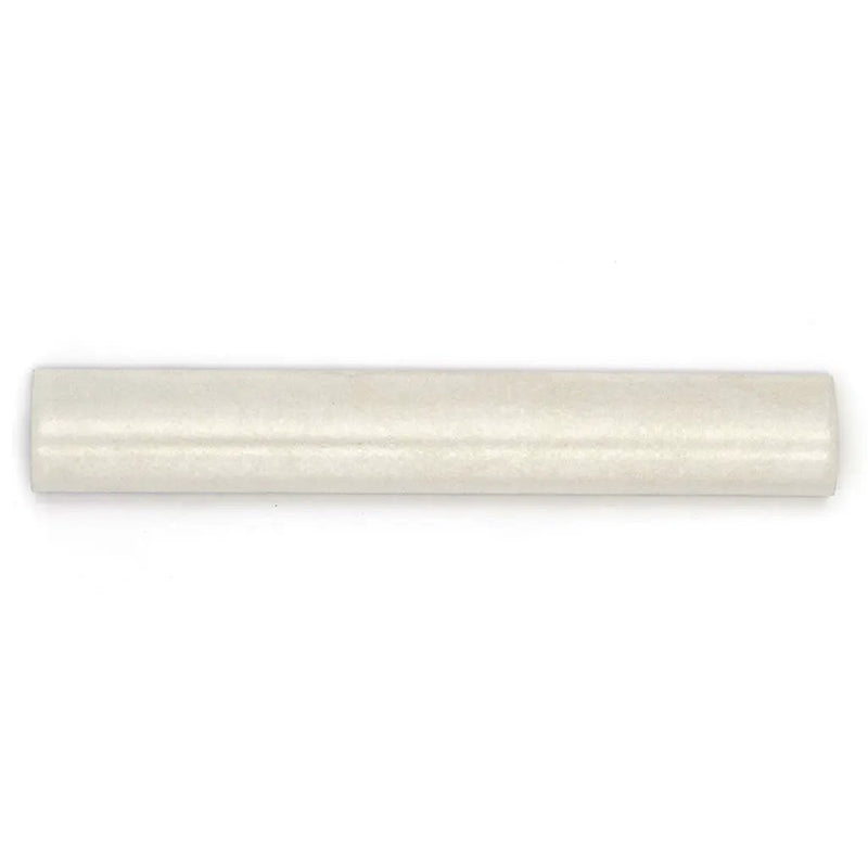 White 1.25x8 Matte Glossy Ceramic Bullnose Tile Trim (10 pack, 0.667 sq ft/case) by Apollo Tile