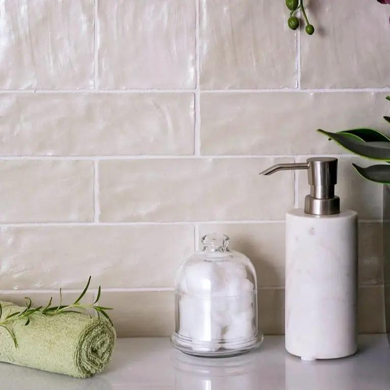 Light Tea Green 2.5x8 Glossy Matte Subway Ceramic Tile (38 pack, 5.38 sq ft/case) by Apollo Tile